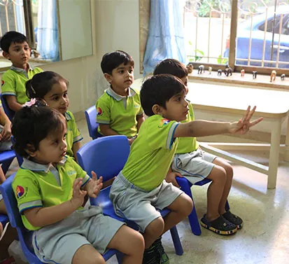 Children sharing ideas – right to be heard at Edistää Preschool, Wadala West, Mumbai