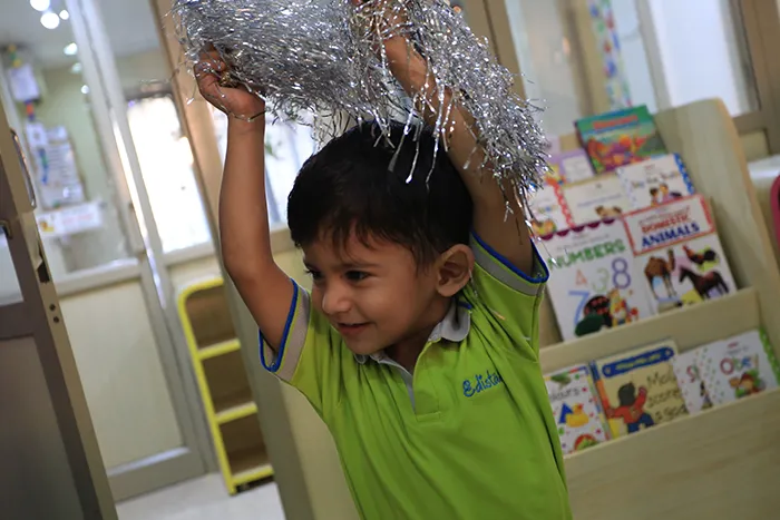 Child enjoying a dance and movement session at Edistää Preschool, Wadala West, Mumbai