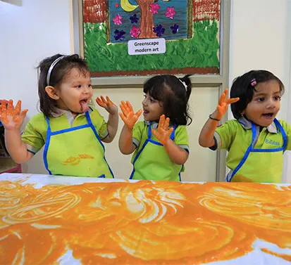 Children in a warm and happy learning space at Edistää Preschool, Wadala West, Mumbai